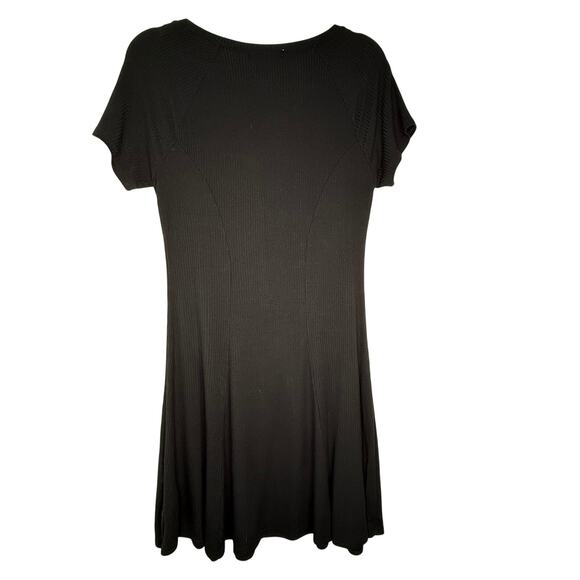 VANS Skater Mini Dress Black Ribbed Cap Sleeve Scoop Neck Womens Size S - Picture 2 of 4